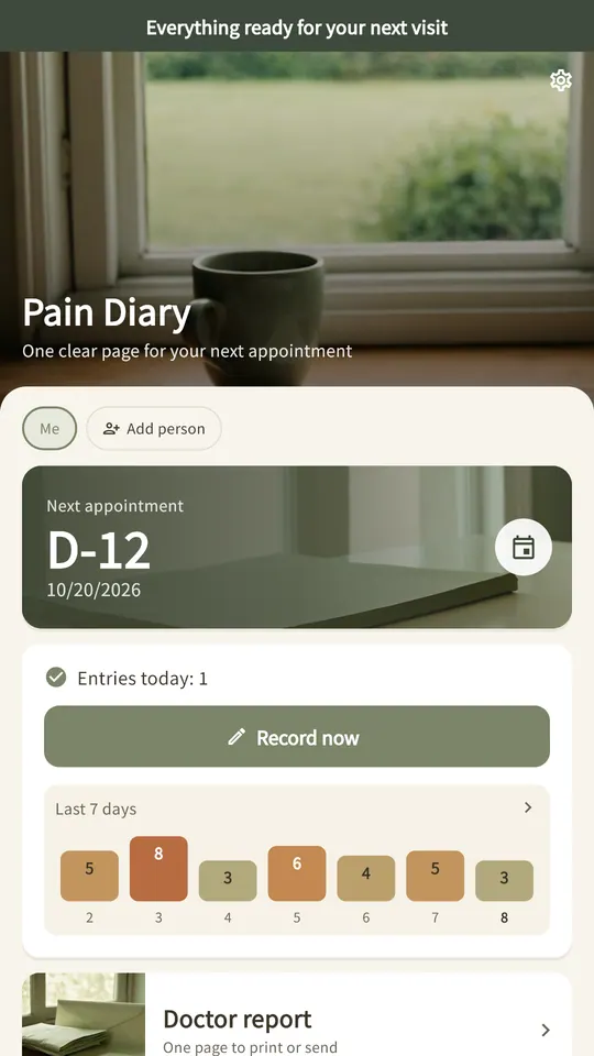 Pain Diary Screenshots 1